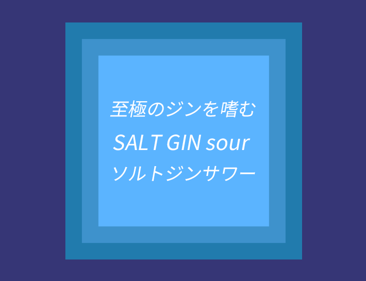 至極のジンを嗜む SALT GIN sour ソルトジンサワー